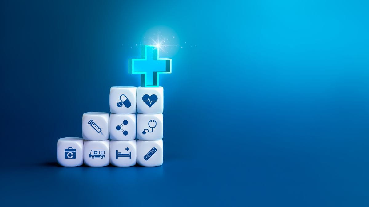 Medische symbolen die de gezondheidsverklaring bij een uitvaartverzekering bij ziekte verbeelden