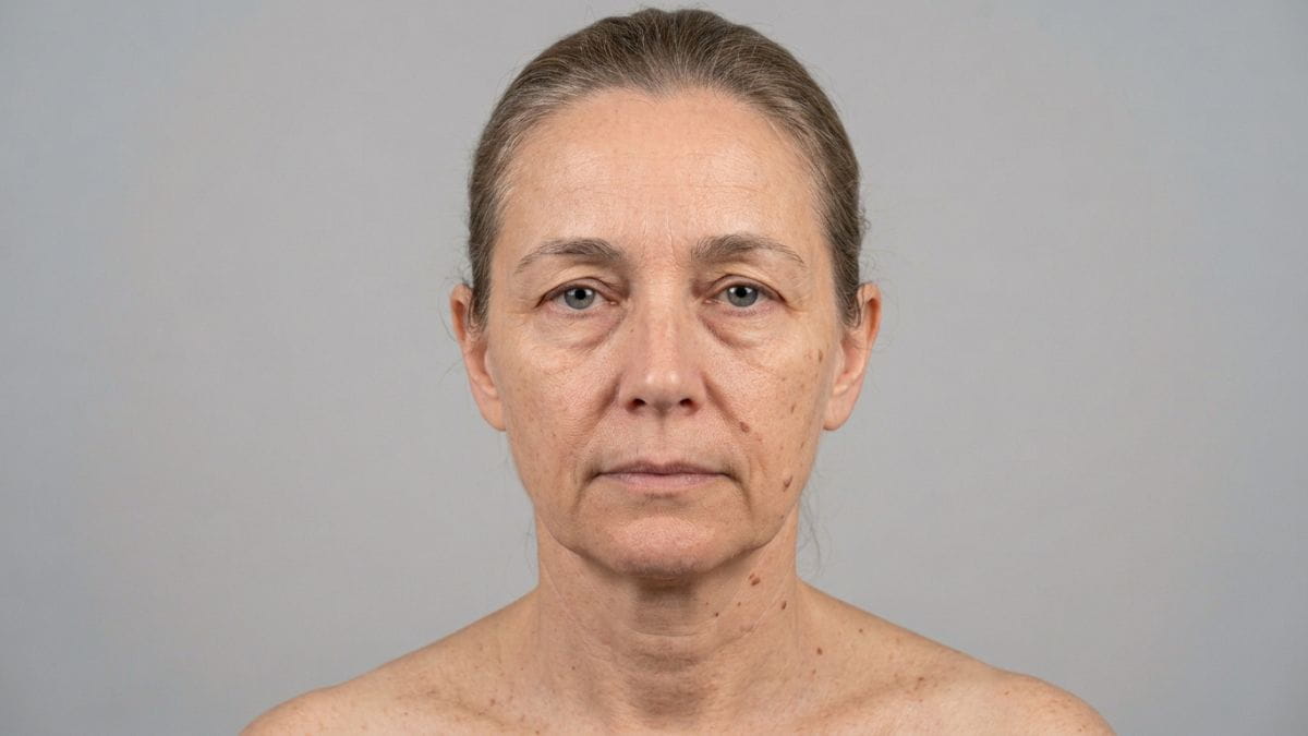 Vrouw met hangende bovenoogleden voor een ooglidcorrectie
